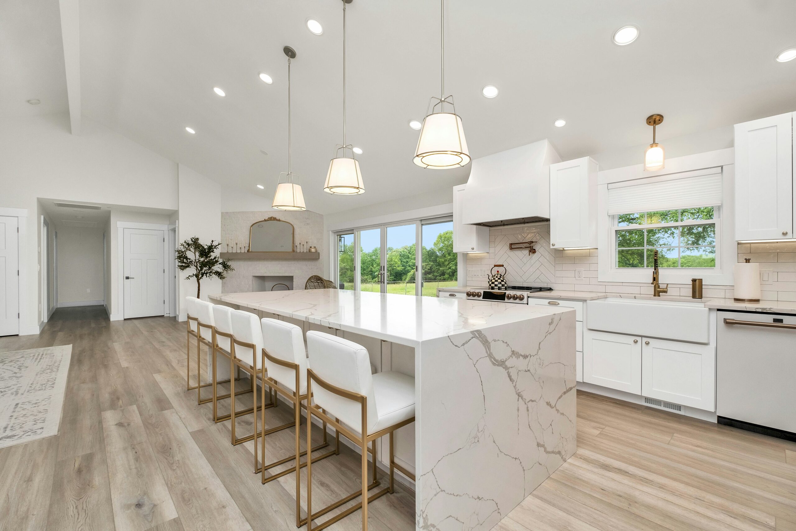 Marble kitchen cabinets